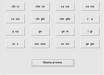 Schermata del software Difficolt ortografiche