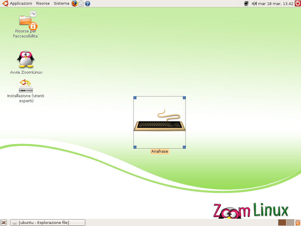 immagine desktop con icona ingrandita